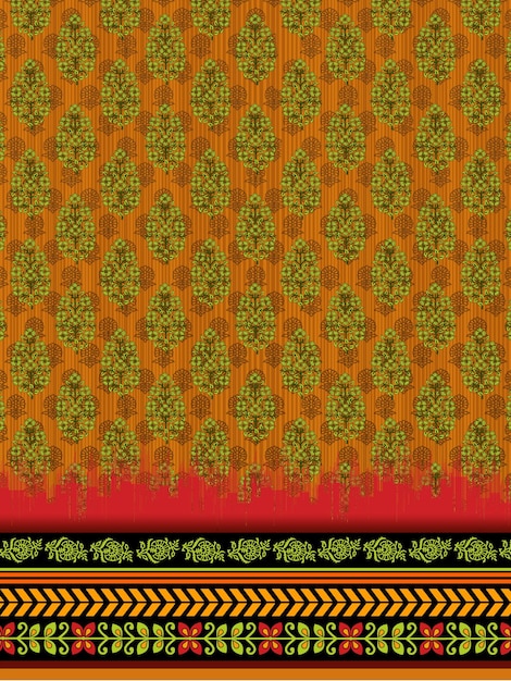 Diseño textil Kurti Diseño de impresión digital Diseño de trajes para mujeres pakistaníes Diseño para impresión