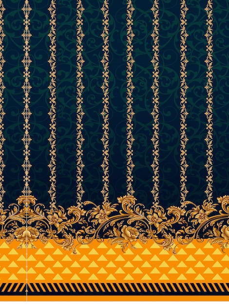 Diseño textil Kurti Diseño de impresión digital Diseño de trajes para mujeres pakistaníes Diseño para impresión