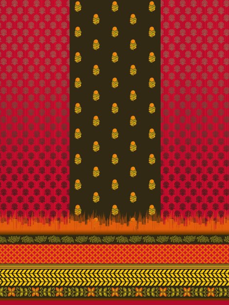 Diseño textil Kurti Diseño de impresión digital Diseño de trajes para mujeres pakistaníes Diseño para impresión
