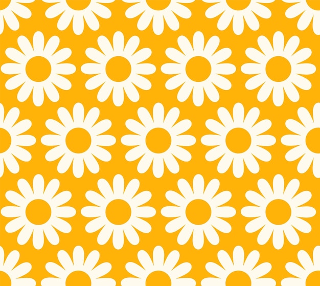 Diseño textil retro nostálgico de los años setenta Flores geométricas vintage de estilo hippie de los años sesenta Fondo floral de cuadrícula de ajedrez de impresión divertida