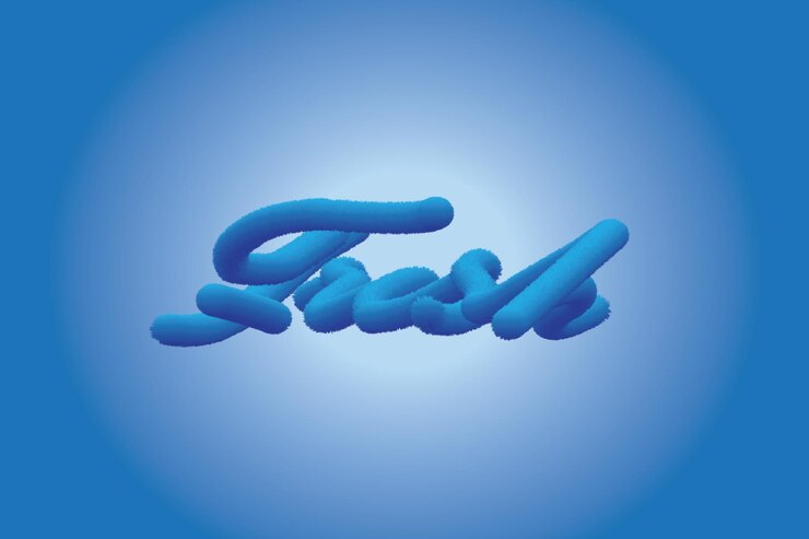 Vector diseño de texto azul fresco