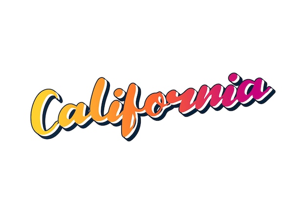 Diseño de texto de California. Caligrafía vectorial. cartel de tipografía. Utilizable como fondo.