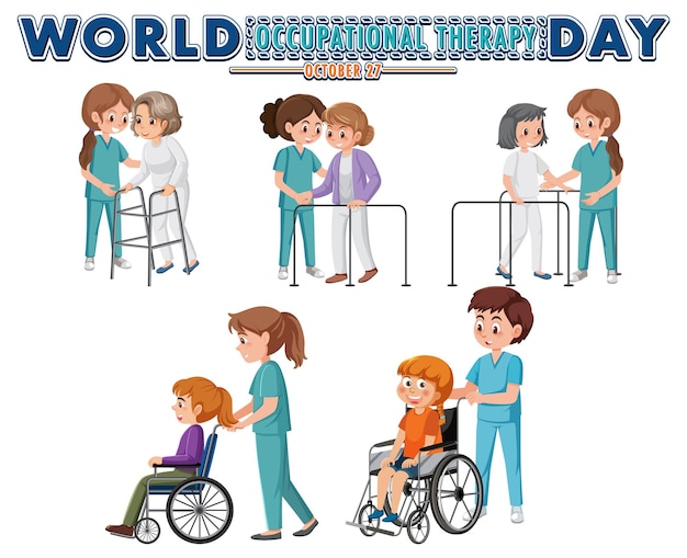 Diseño de texto del día mundial de la terapia ocupacional.