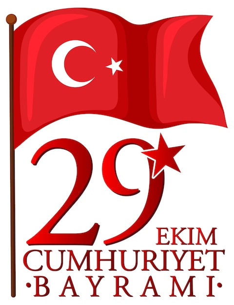 Diseño de texto del Día de la República de Turquía
