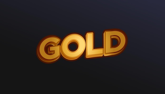 Diseño de texto con efecto de brillo dorado 3d y concepto de lujo con efecto en relieve