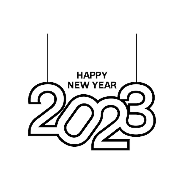 diseño de texto de feliz año nuevo 2023