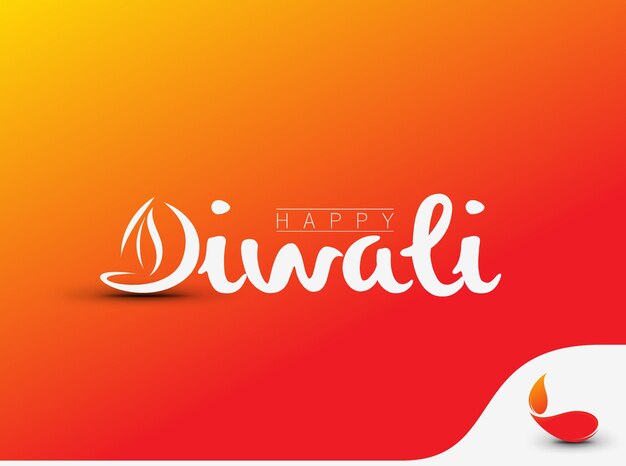 Diseño de texto feliz Diwali. Ilustración de vector abstracto.
