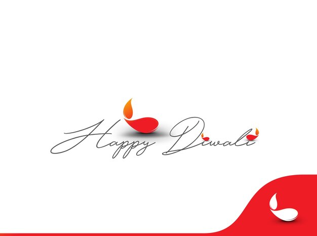 Diseño de texto feliz Diwali. Ilustración de vector abstracto.