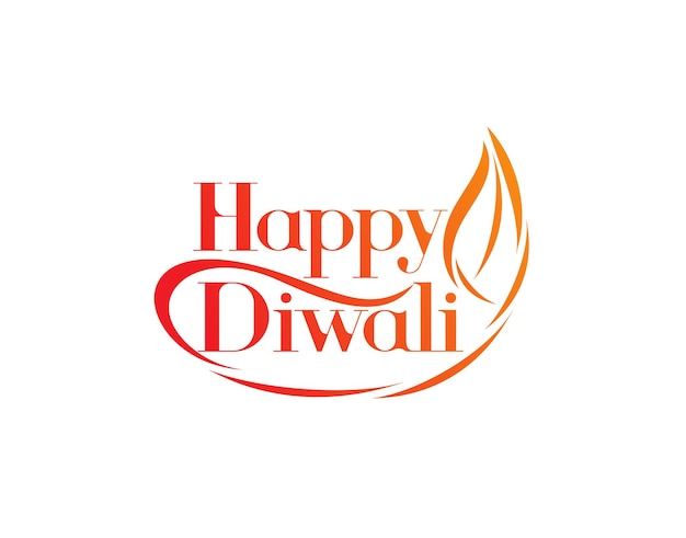 Diseño de texto feliz Diwali. ilustración vectorial.