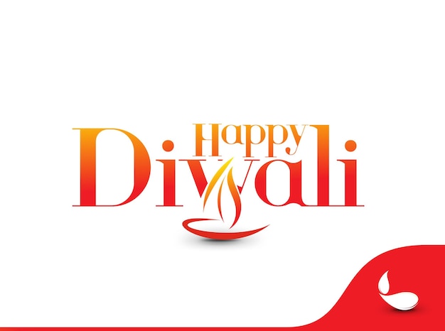 Diseño de texto feliz Diwali. ilustración vectorial.