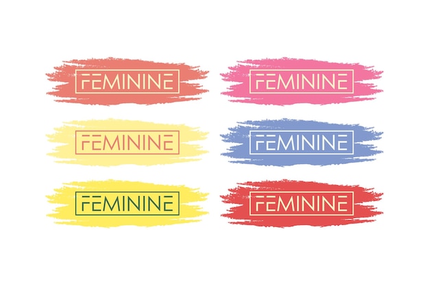 diseño de texto femenino con pincel grunge colorido