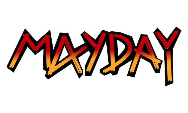 Diseño de texto de graffiti mayday