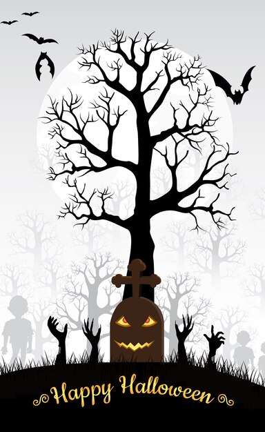 Vector diseño de texto happy halloween