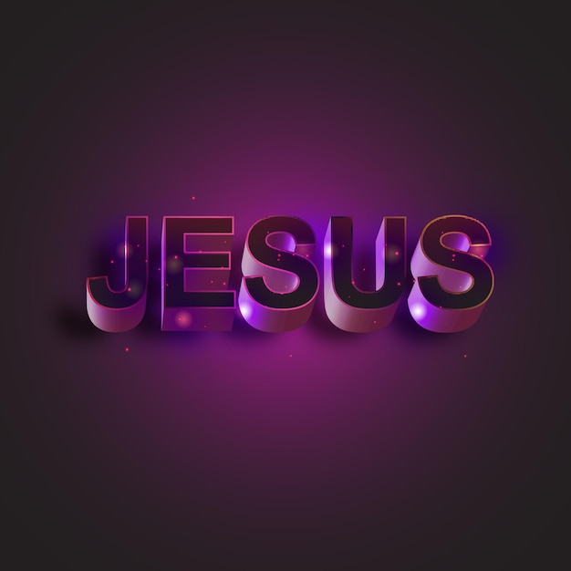Diseño de texto de Jesús en púrpura
