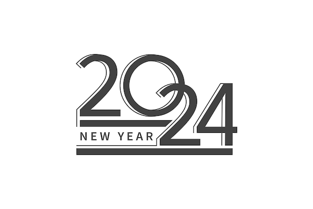 Diseño de texto del logotipo del año nuevo 2024