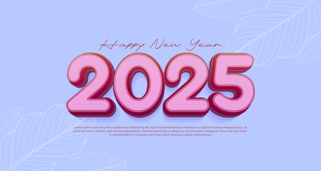 Diseño de texto del logotipo del año nuevo 2025 con concepto de belleza para la celebración del año nuevo