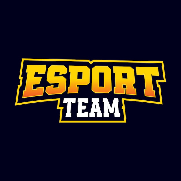 Diseño de texto del logotipo del equipo de deportes electrónicos de Vector plantilla editable