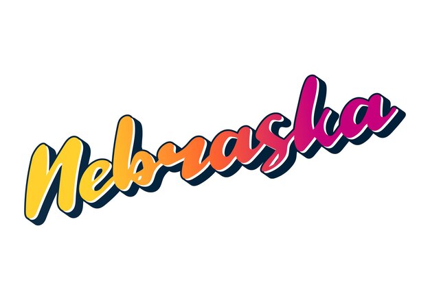 Diseño de texto de Nebraska. Caligrafía vectorial. cartel de tipografía. Utilizable como fondo.