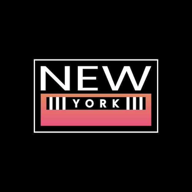 Diseño de texto de Nueva York diseño de tipografía cuadrada