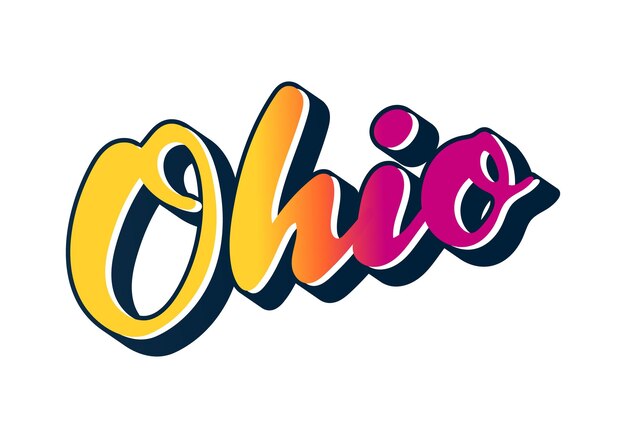 Diseño de texto de Ohio. Caligrafía vectorial. cartel de tipografía. Utilizable como fondo.