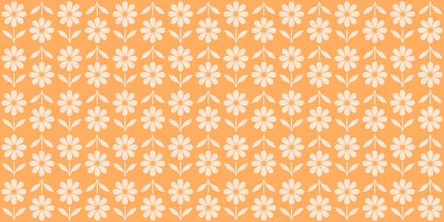 Diseño de textura de fondo con patrón floral naranja