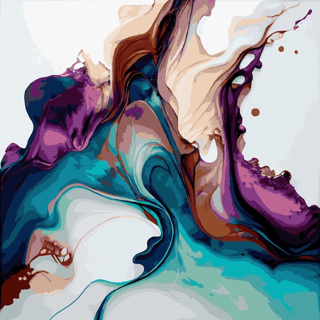 Diseño de textura de mármol superficie de mármol multicolor colorido líneas curvas fondo de diseño abstracto brillante Vector