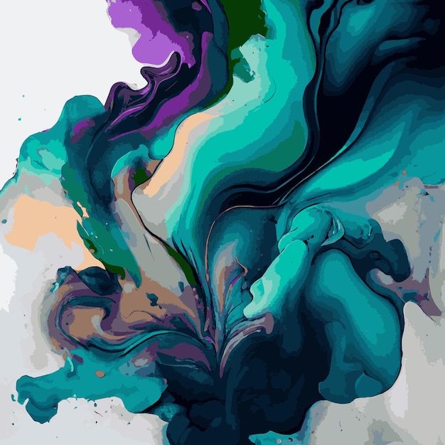 Diseño de textura de mármol superficie de mármol multicolor colorido líneas curvas fondo de diseño abstracto brillante Vector