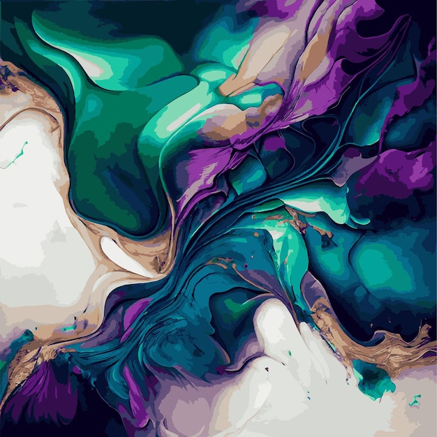 Diseño de textura de mármol superficie de mármol multicolor colorido líneas curvas fondo de diseño abstracto brillante Vector