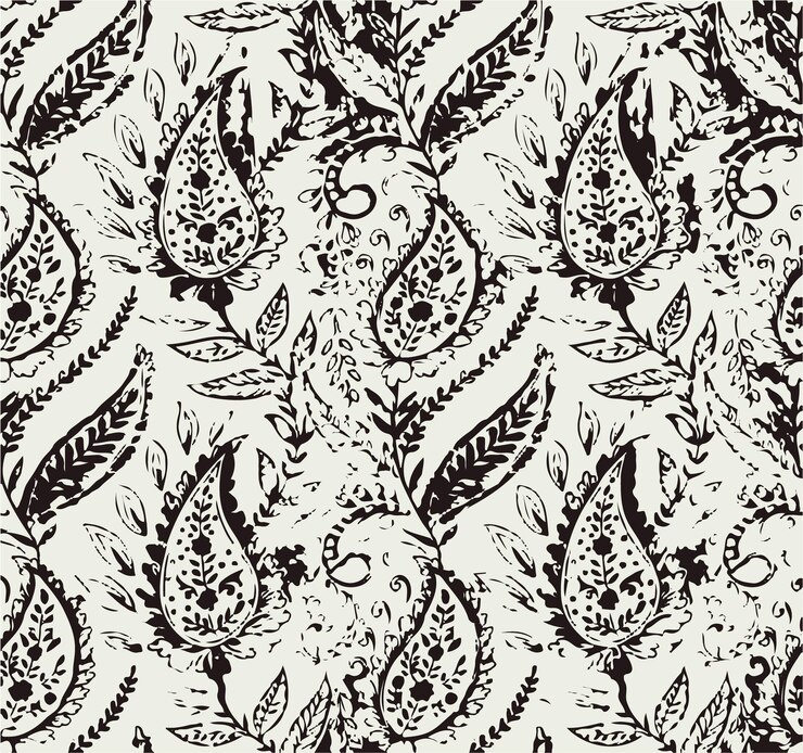 Diseño de la textura del ornamento floral de Paisley