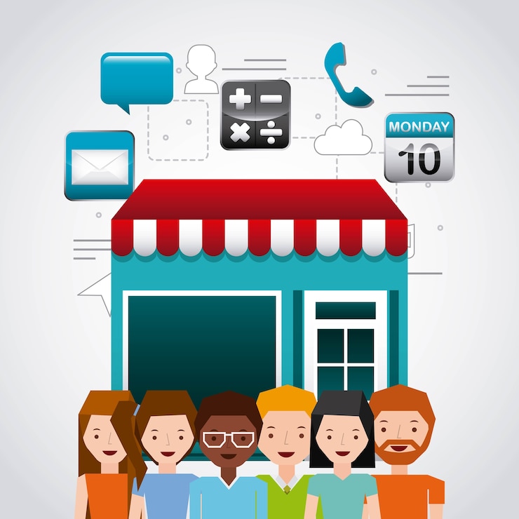 Vector diseño de la tienda de aplicaciones