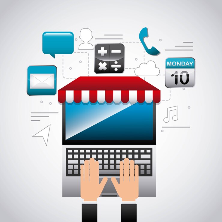 Vector diseño de la tienda de aplicaciones