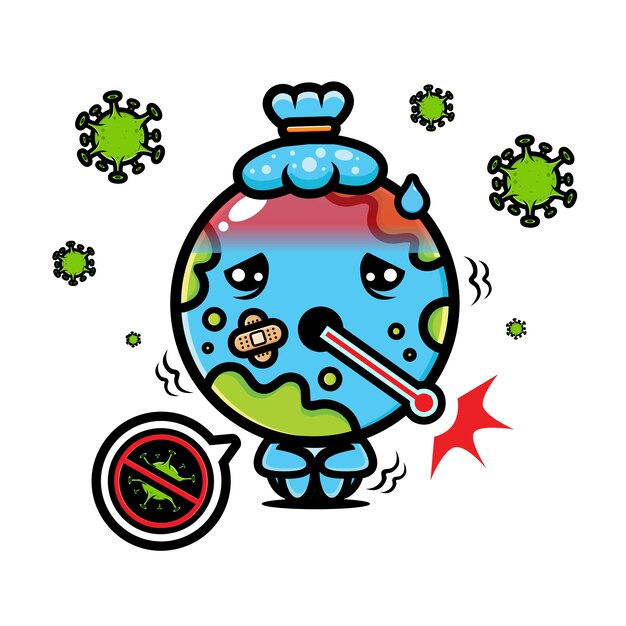 diseño de la tierra contrajo un virus