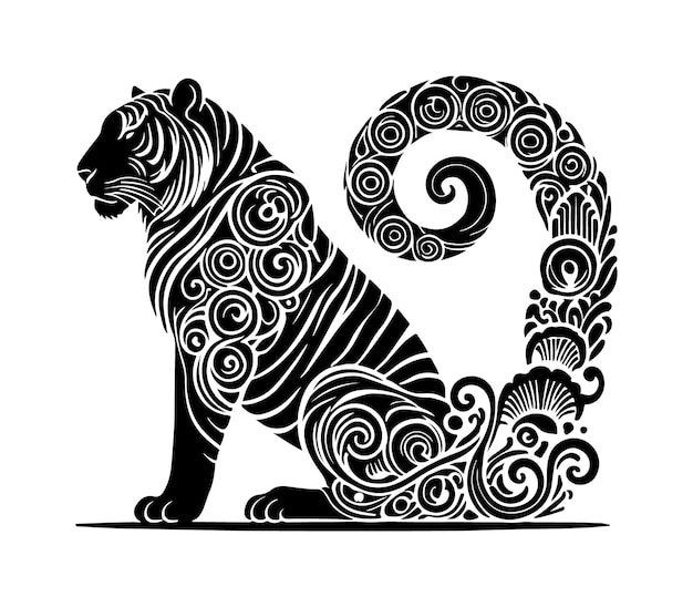 Diseño de tigre ornamental
