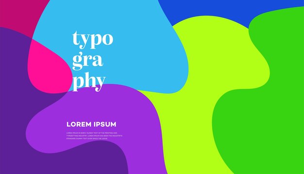 Diseño de tipografía abstracta formas de fondo coloridas diseño