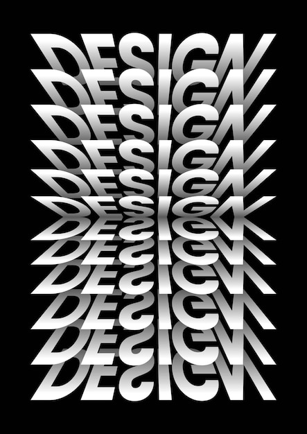 Diseño de tipografía apilada con efecto en capas