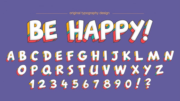 Diseño de tipografía audaz lindo colorido
