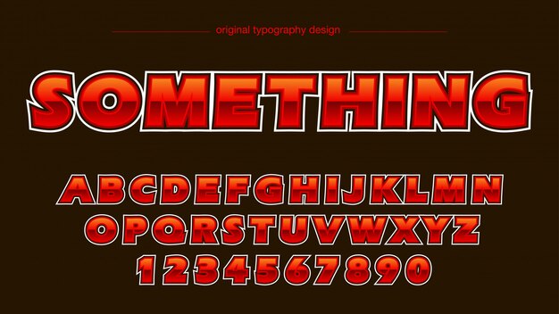 Diseño de tipografía brillante rojo negrita clásico