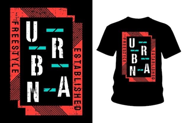 Diseño de tipografía de camiseta de texto urbano.