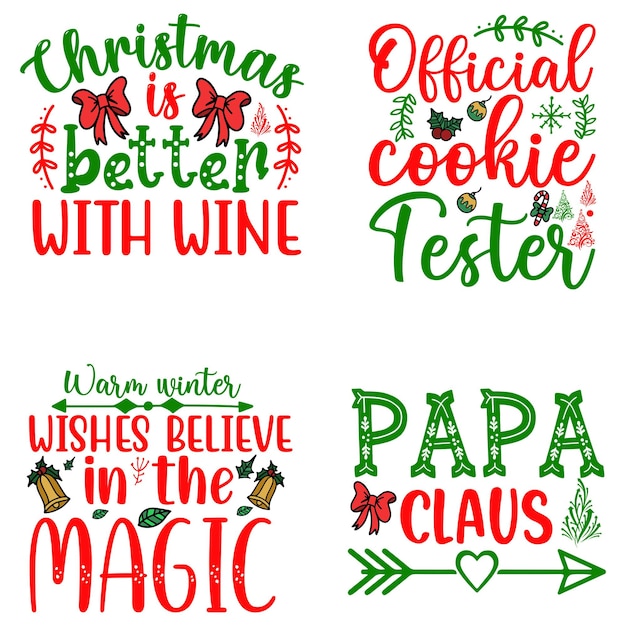 Diseño de tipografía de citas navideñas Svg