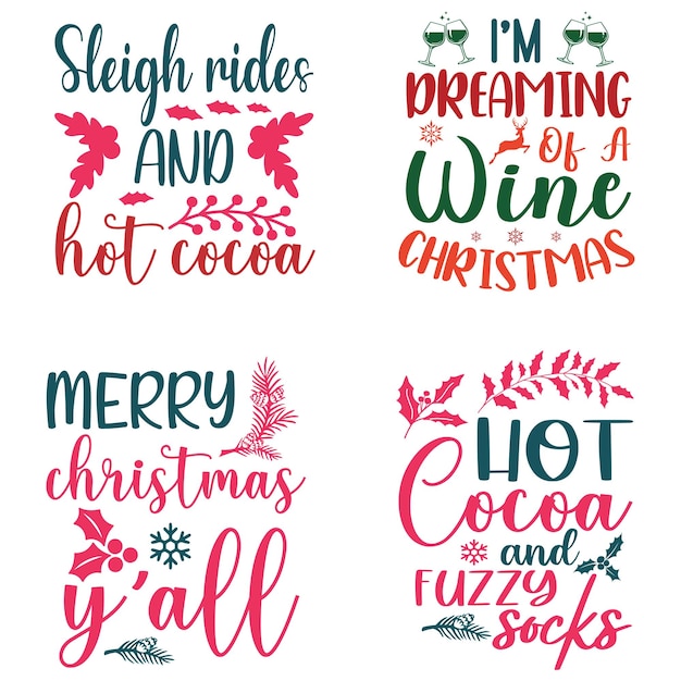 Diseño de tipografía de citas navideñas Svg