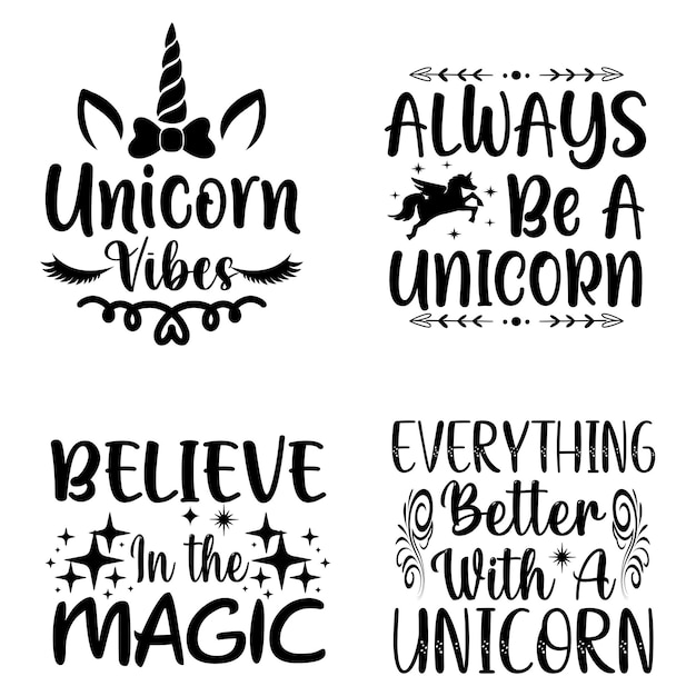 Diseño de tipografía de citas de unicornio