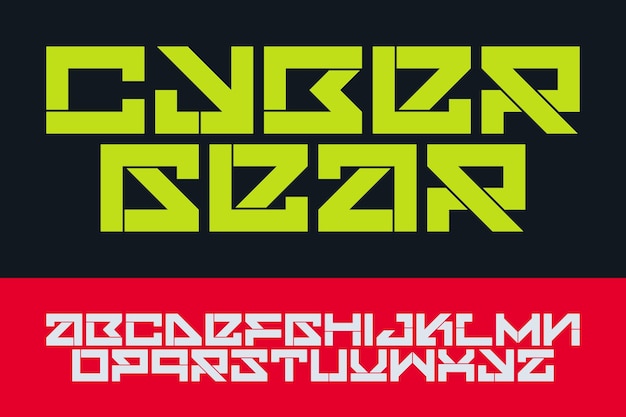 Diseño de la tipografía de Cyber Gear Alfabeto Tipografía de la fuente Letra Texto