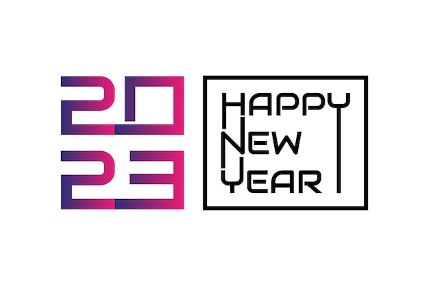 Diseño de tipografía de feliz año nuevo 2023