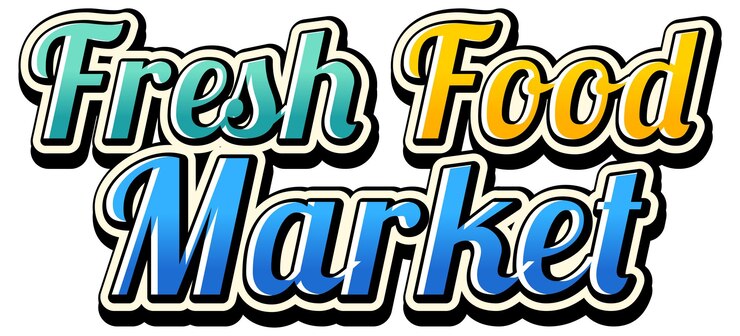 Vector diseño de tipografía fresh food market