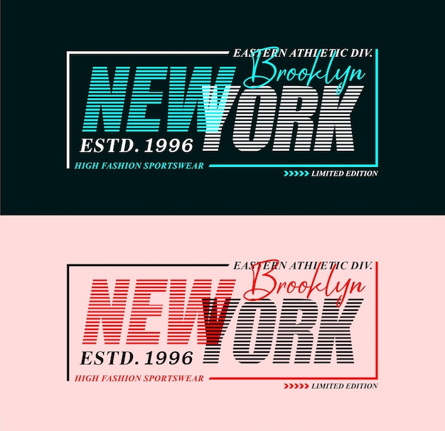 Diseño de tipografía gráfica de Nueva York Brooklyn