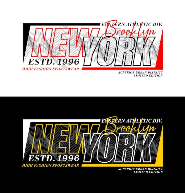 Diseño de tipografía gráfica de Nueva York para camiseta.