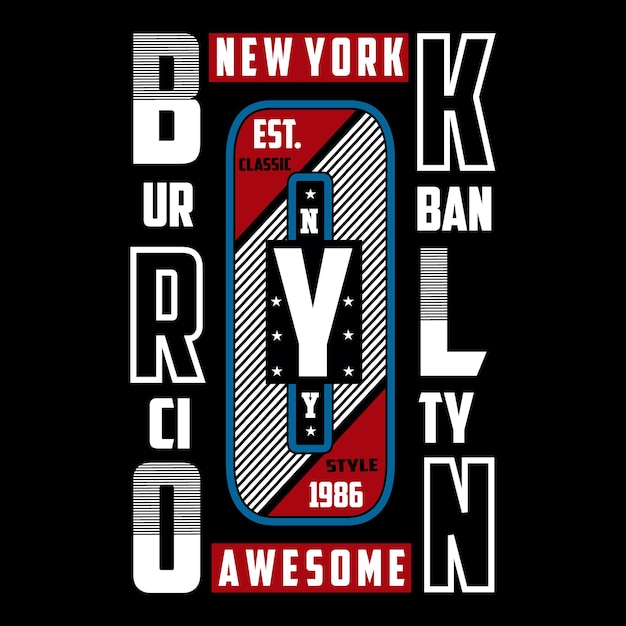 diseño de tipografía de letras de camiseta de vector brooklyn