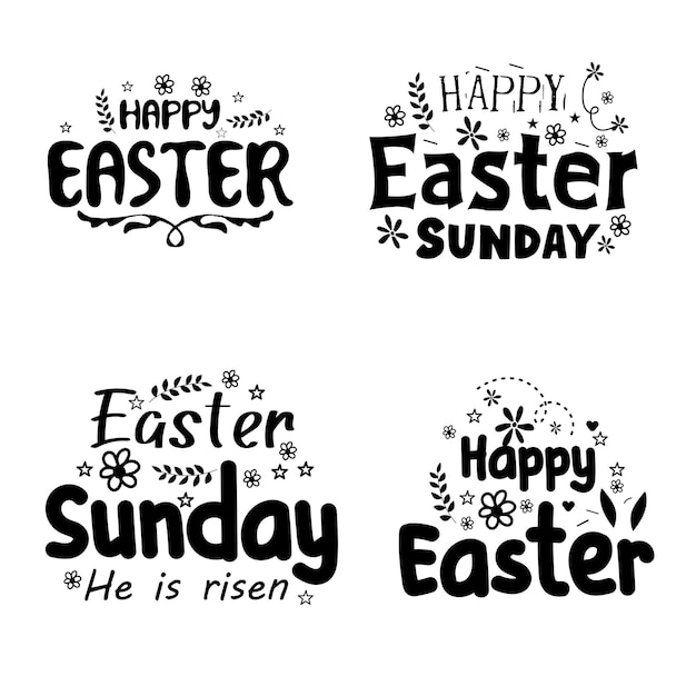 Diseño de tipografía de letras de feliz pascua