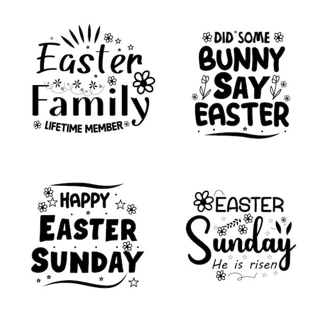 Diseño de tipografía de letras de feliz pascua