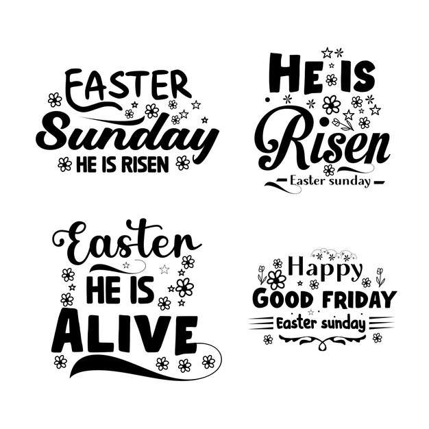 Diseño de tipografía de letras de feliz pascua